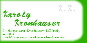 karoly kronhauser business card